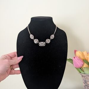 Silver Filigree Statement Necklace - Women Jewelry